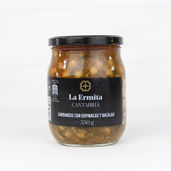 Garbanzos con Espinacas Y Bacalao, La Ermita, 550 gr