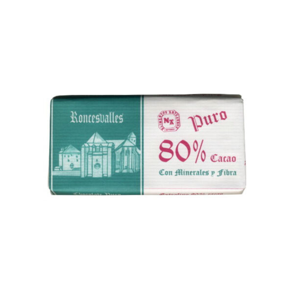 Tableta Chocolate Roncesvalles 80% cacao 125 gr