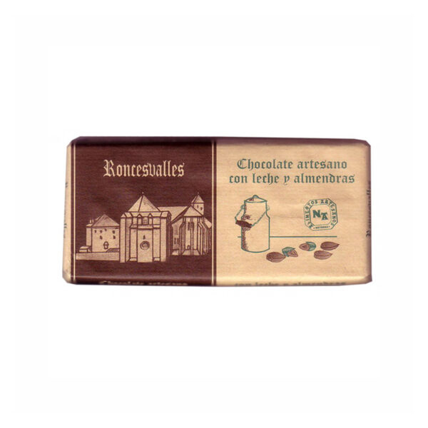 Tableta Chocolate Roncesvalles con Leche y Almendras 125 gr