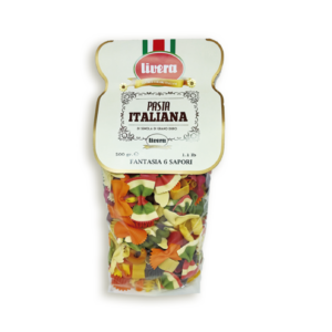 Pasta Italiana Fantasía 6 sabores, Livera 500 gr