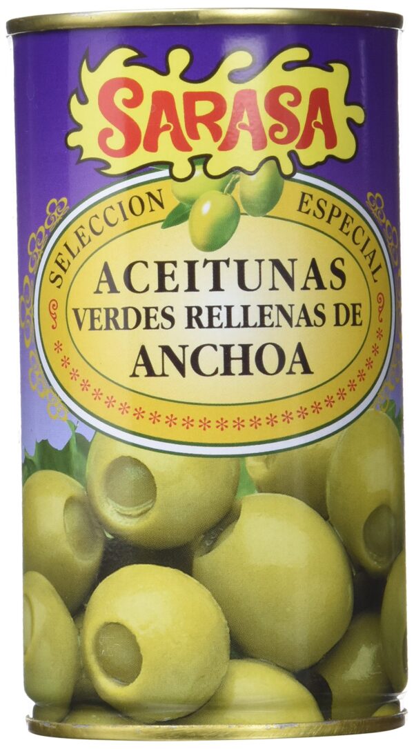 Aceitunas Rellenas Anchoa, Sarasa 350 gr